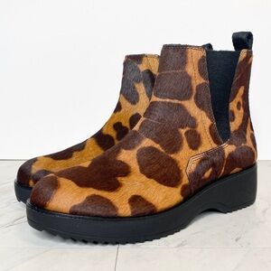 New! Louise et Cie Zareb Leopard Print Platform Bootie 7 1/2